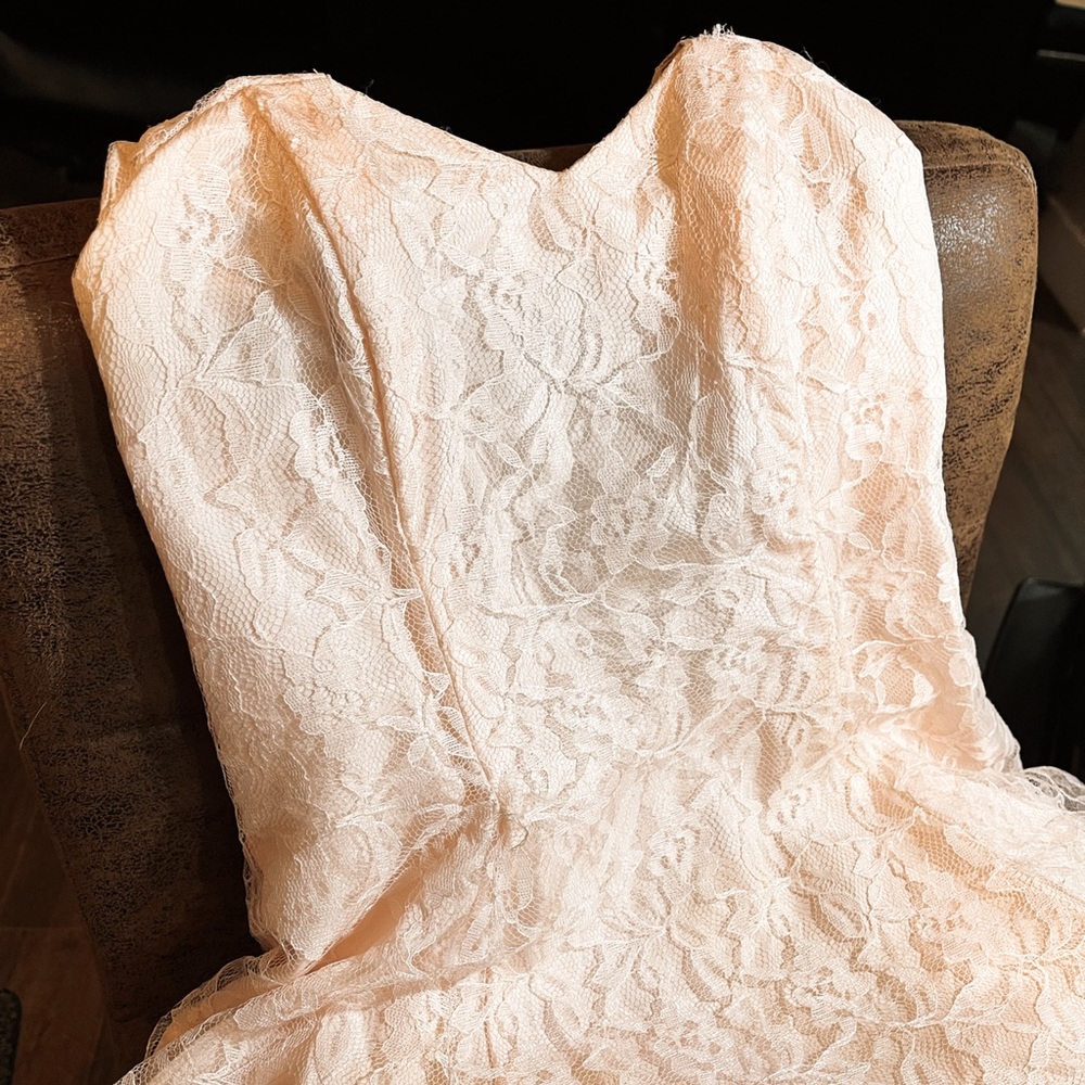 Baby Pink Vintage Lace Halter Dress - Picture 7 of 15